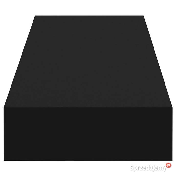 Wisząca półka ścienna z szufladą czarna 80x25x8
