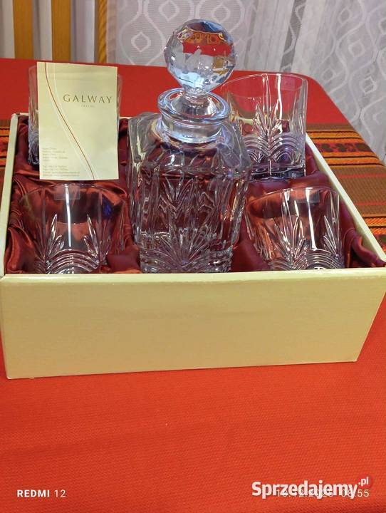 Kryształowy zestaw do whisky Galway karafka z 4 Warszawa