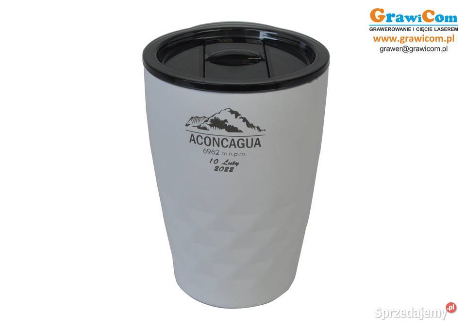 Kubek termiczny 350 ml logo grawer 10 biały biały Leżajsk sprzedam