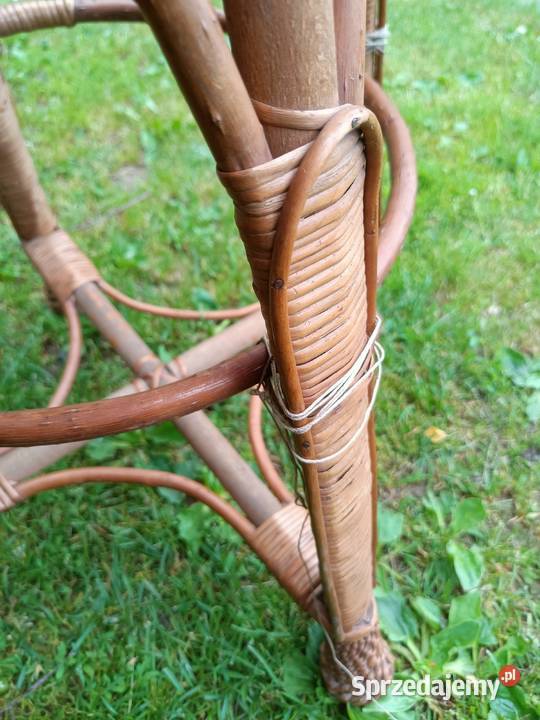 2 Hokery taborety barowe z naturalnej wikliny 75cm Ksawerów