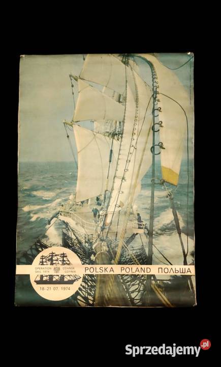 Plakat na płótnie 1974 r Operacja Żagiel vintage Kalisz sprzedam