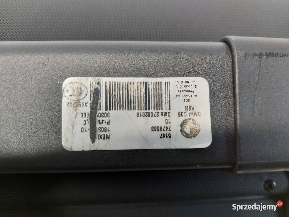 BMW G05 X5 30d 2019r ROLETA PÓŁKA BAGAŻNIKA