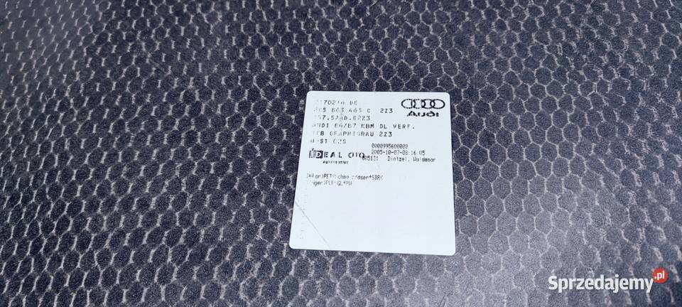 PODŁOGA BAGAŻNIKA AUDI A4 B7 SEDAN 8E5863463C Motoryzacja Przystajń sprzedam