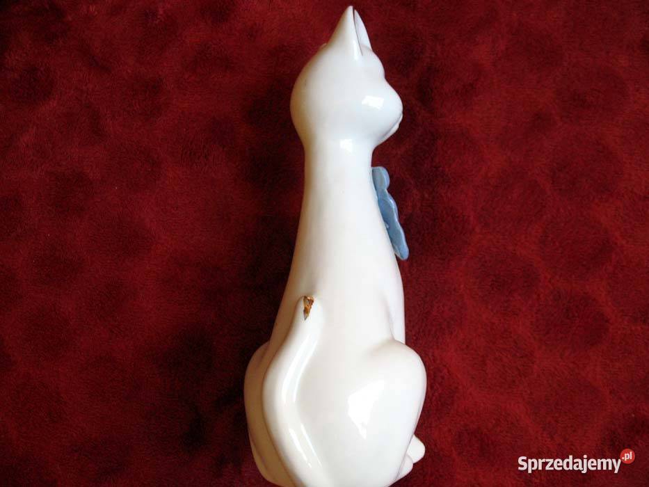 Kot para białych kotków Figurka porcelana 19 x biały Siedlce