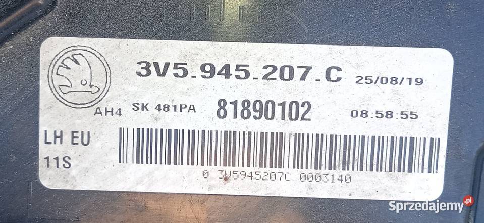 Skoda Suberb III Lift kombi led lampa tylna lewa Przeźmierowo sprzedam