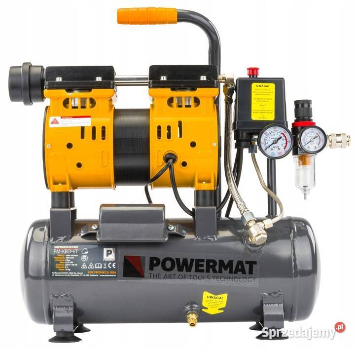 Kompresor bezolejowy 6l sprężarka 8 bar 150lmin