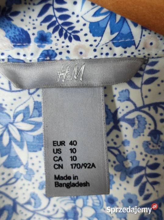 HM koszula printy wzorki modna z kołnierzykiem biały Kielce
