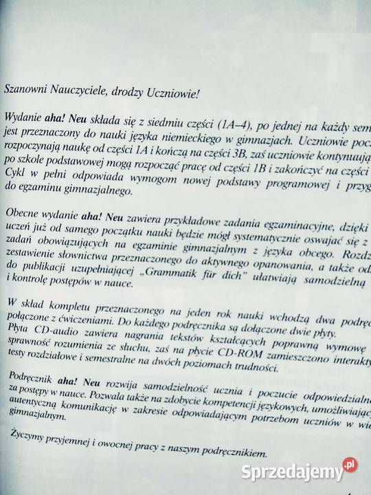aha 3b rozszerzenie niemiecki mazowieckie Warszawa sprzedam