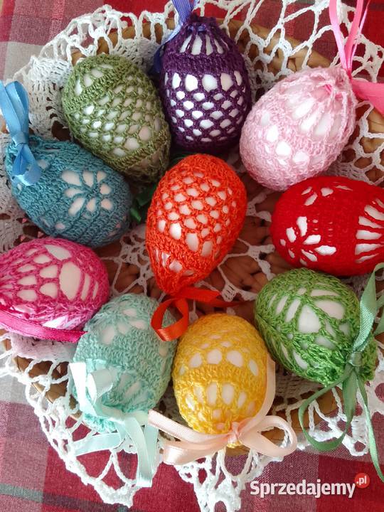 Pisanki koszulki na jajka szydełkowe wielkanoc