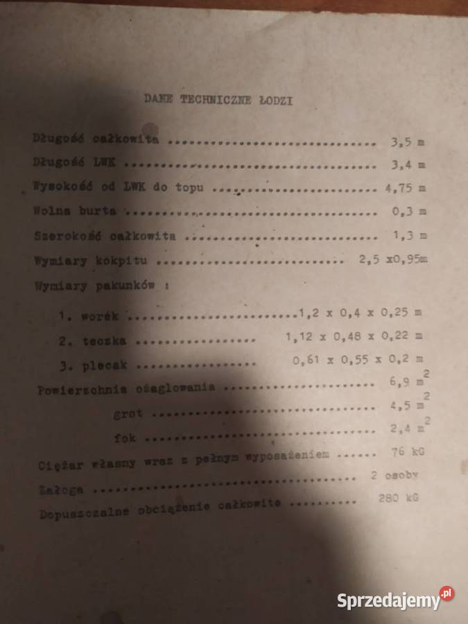 Składana łódź żaglowa Mewa 3 typ 14 Żeglarstwo Legnica