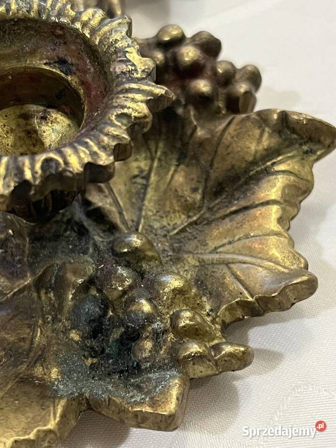 Świecznik kaganek z mosiądzu PRL Antyki małopolskie