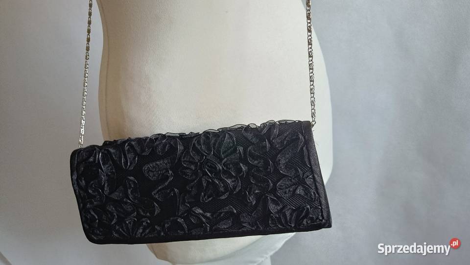 Mała czarna torebka kopertówka PRL Białystok sprzedam