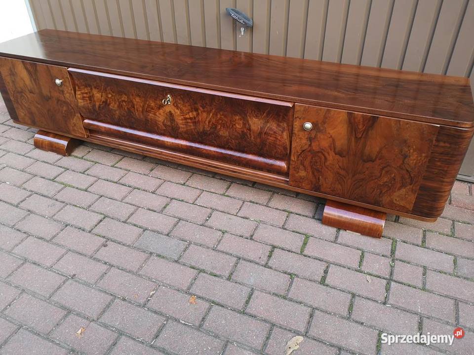 Komoda ARTDECO Orzech Unikatowa Niska RTV Stara Swarzędz