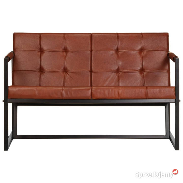 Sofa 2osobowa brązowa naturalna skóra kozia Warszawa