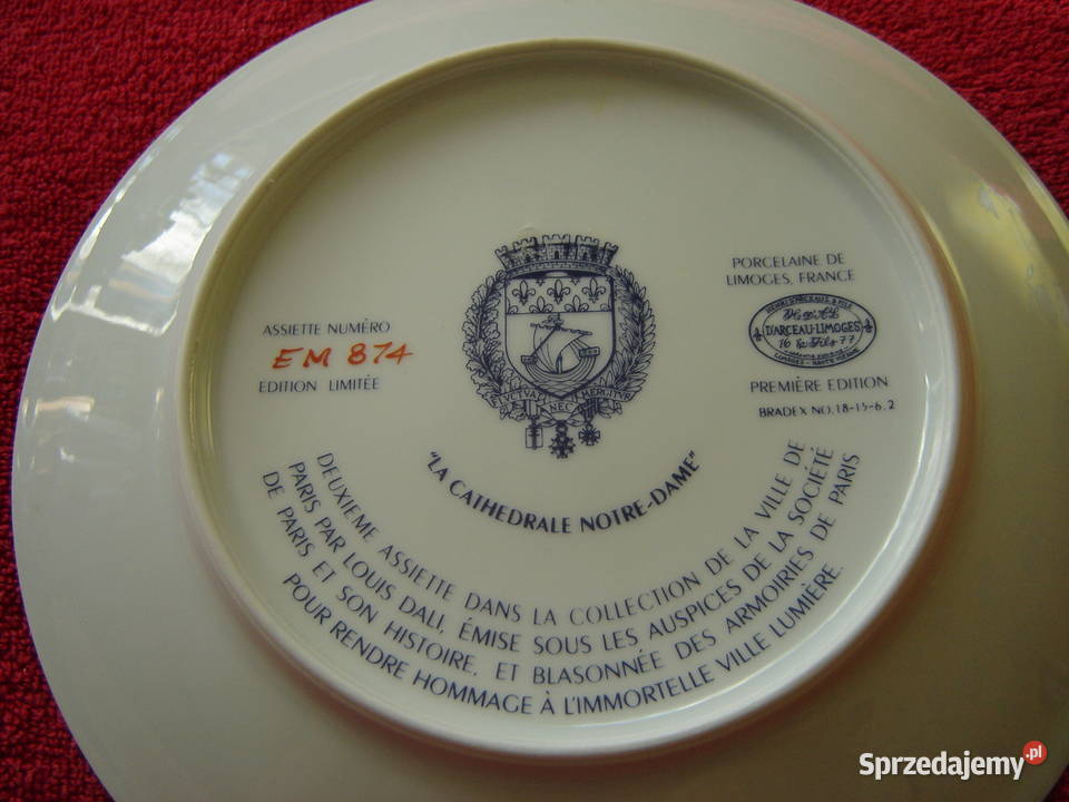 Limoges Talerz kolekcjonerski Notre Dame małopolskie Nowy Sącz
