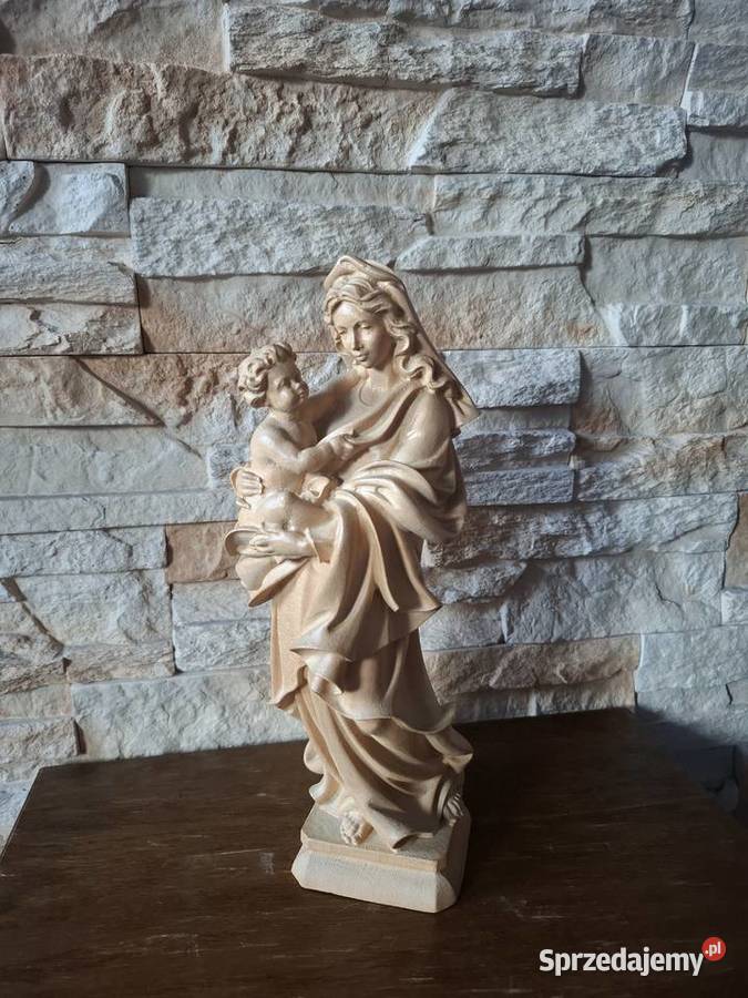 Rzeźba z drewna Matka Boża z Dzieciątkiem Lubień sprzedam