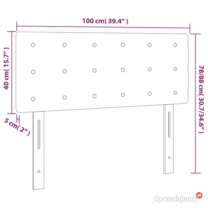 Zagłówek do łóżka z LED cappuccino 100x5x7888 Ramy i stelaże Warszawa