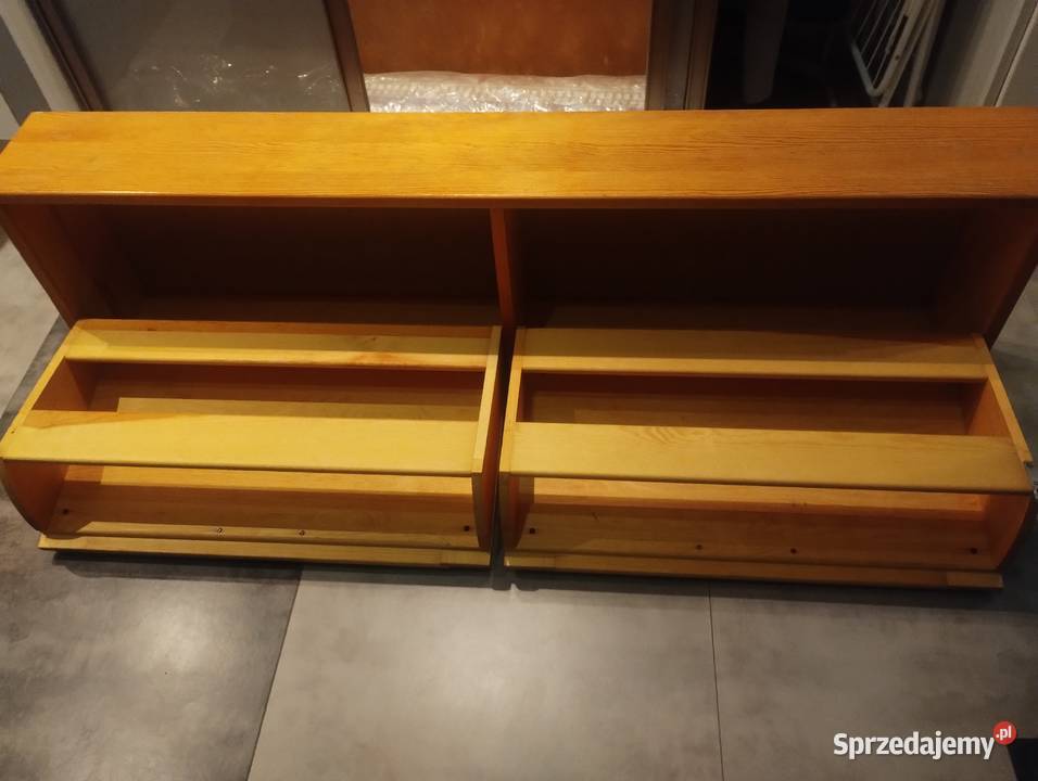 Szafka na buty z litego drewna sosnowego wąska