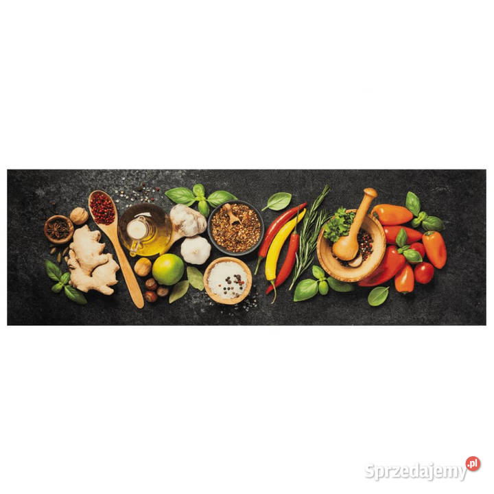Dywanik kuchenny wzór w przyprawy 60x180 aksamit Warszawa