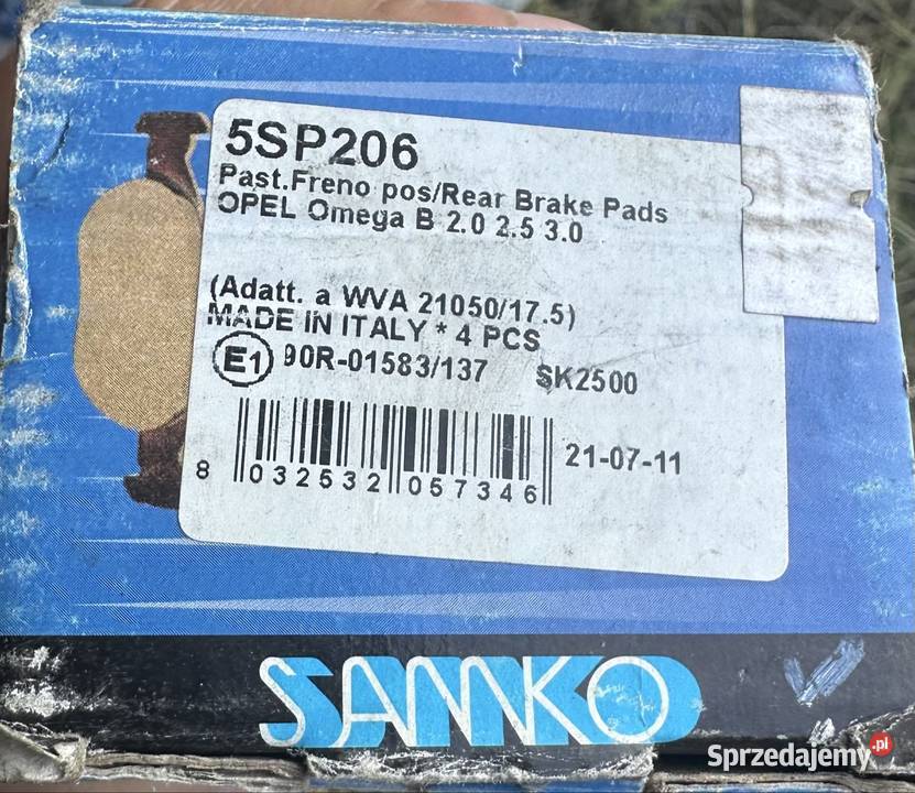 KLOCKI HAM TYL OPEL OMEGA B SAMKO 5SP206 Kielce