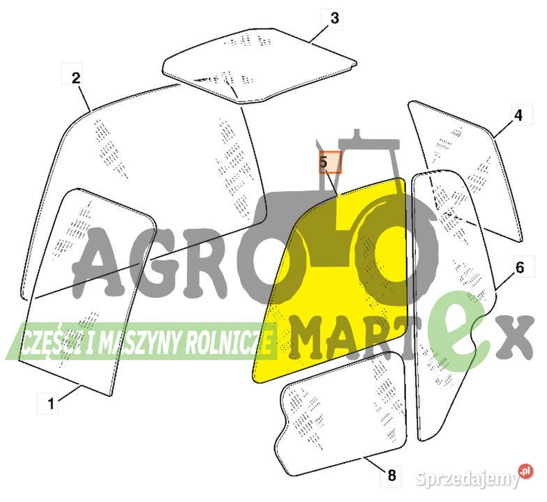 82780201 82780201 SZYBA DRZWI GÓRNA 575x820x915 Wichrów