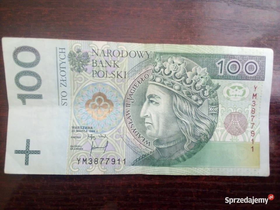 Banknot 100 seria YM Numizmatyka mazowieckie