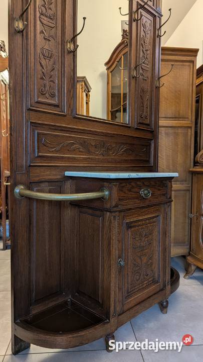 Piękna dębowa garderobawieszak secesyjnysklep śląskie