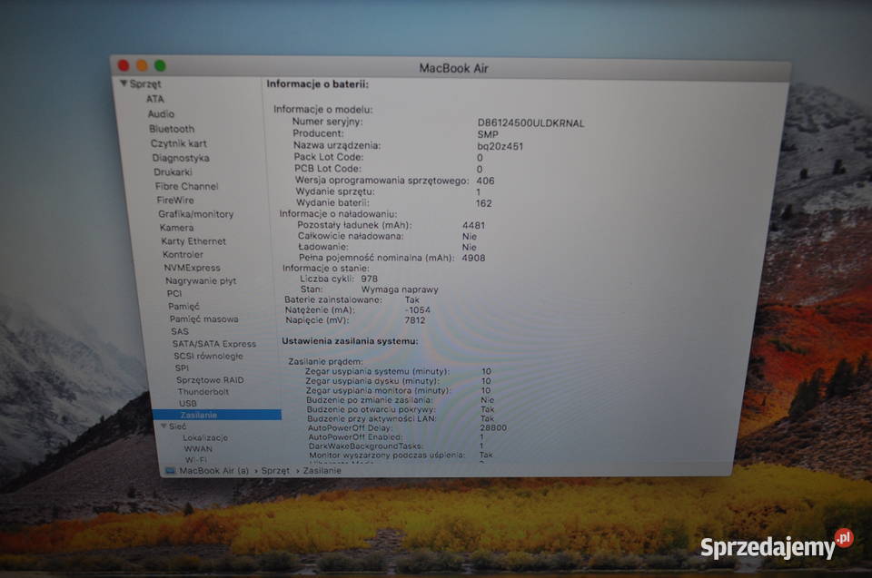 Laptop Apple Macbook Air 13 A1466 Skarżysko-Kamienna