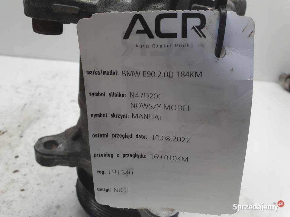 SPRĘŻARKA KLIMATYZACJI BMW E90 E91 20 D pompa Kompresory klimatyzacji lubelskie Chełm
