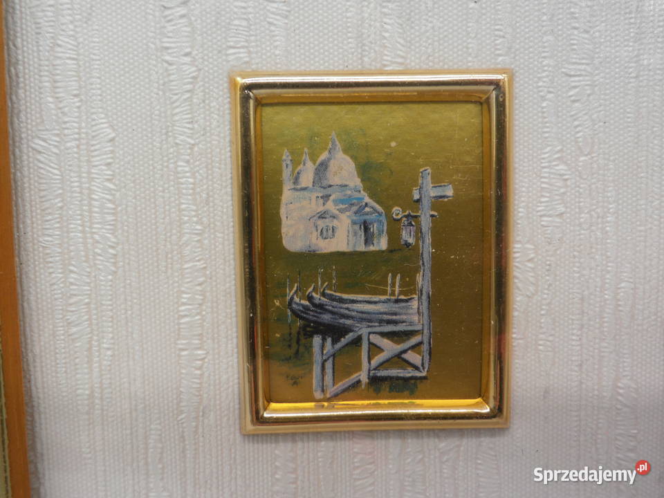 Włoska Miniatura Vintage na Złotej Folii 23K Raszków