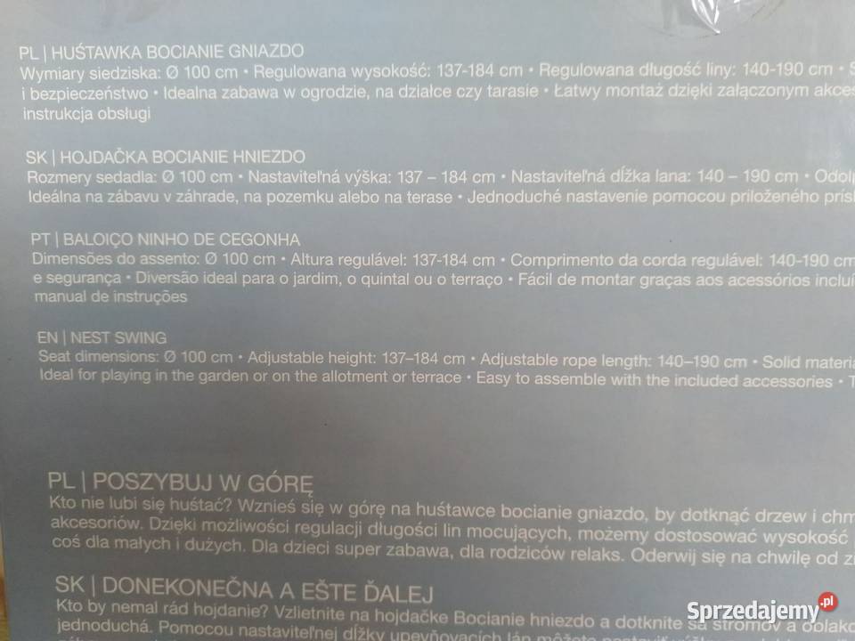 NAJTANIEJ Huśtawka Bocianie Gniazdo 100 Składana Zabrze