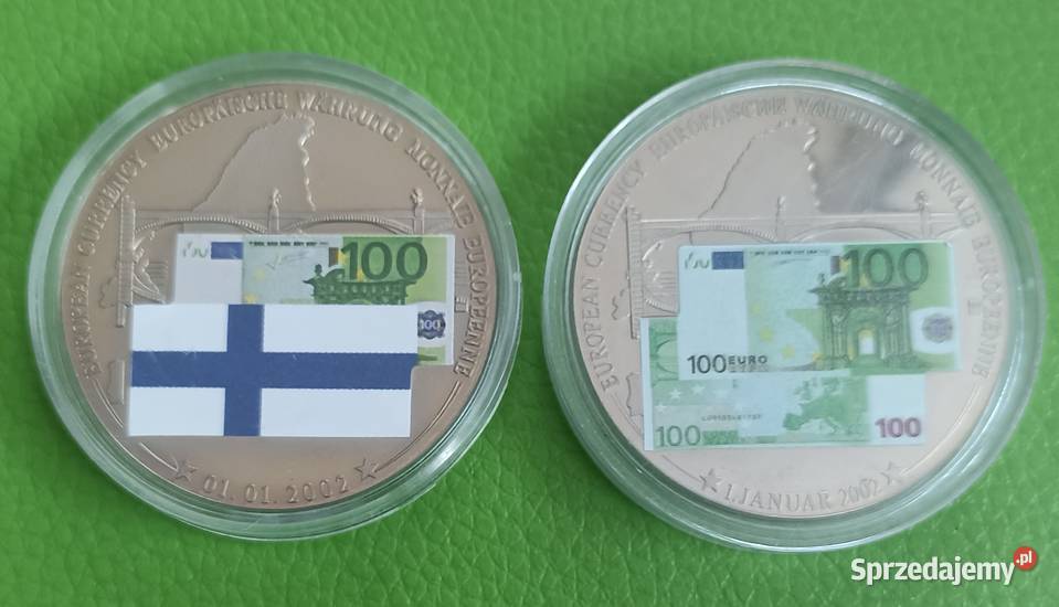 Wprowadzenie Euro 100 Niemcy Finlandia Medal Sosnowiec