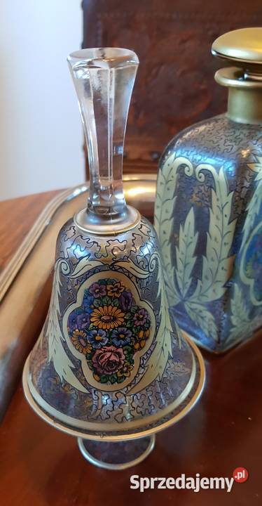 Karafka kieliszki kulawka emalia Hermann Pautsch Orneta