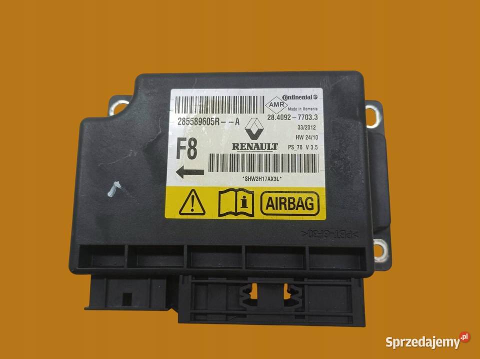 SENSOR AIRBAG 285589605R Renault Scenic III 2009 Rok produkcji 2012 Układ elektryczny, zapłon