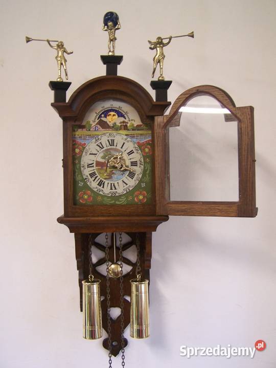 Zegar wiszący Hermle ręcznie malowany z wagami Zegary Koszalin sprzedam