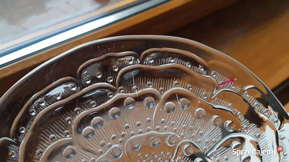 Duży talerz Flora Ząbkowice szkło PRL