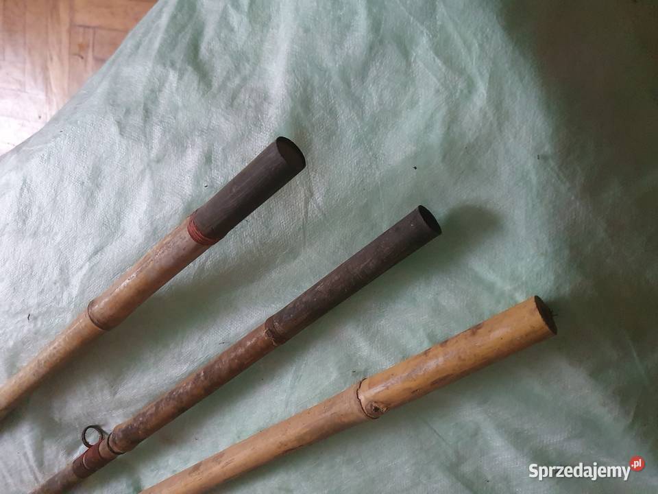 Stare wędki bambusowe muchowe i kołowrotki Warszawa