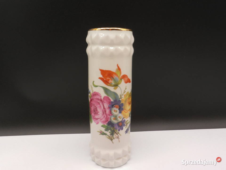 Elegancki Wazon Porcelanowy Motyw Kwiatowy Raszków