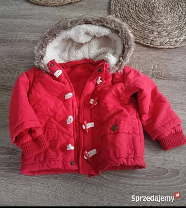 Kurtka z kapturem czerwona chłopięce zimowa podkarpackie Krosno