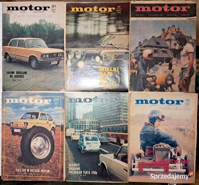 Czasopisma MOTOR 1975 1977 1978 pakiet 6 Kraków