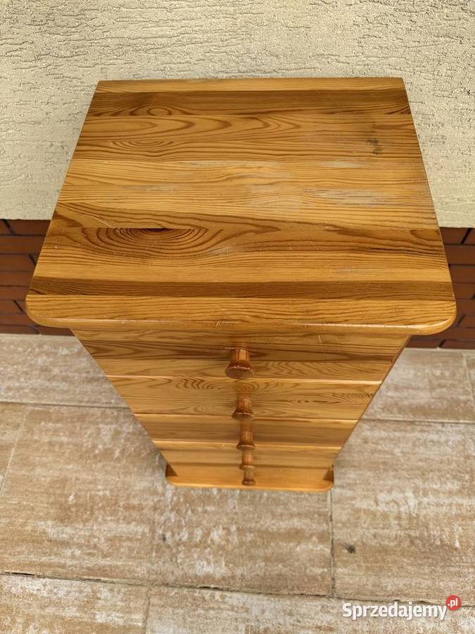 Szafka z szufladami słupek drewniana sosnowa Sulbiny