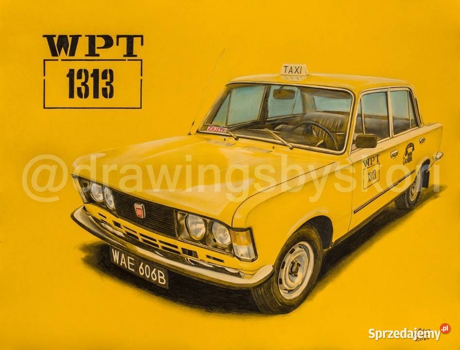 Rysunek 50x65 Polski Fiat 125p Zmiennicy