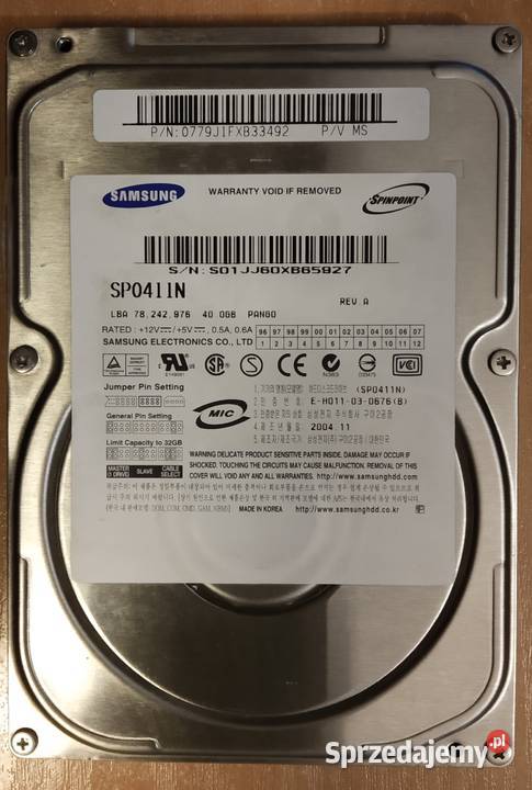 015 HDD Samsung Spinpoint SP0411N ATAIDE Łódź