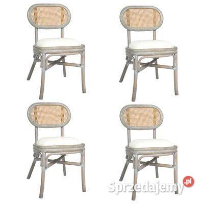 vidaXL Krzesła stołowe 4 szare lniane3071721