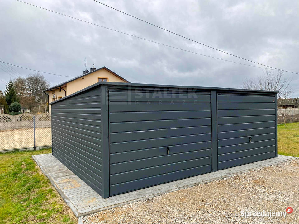 Garaż blaszany 6x6m Brama uchylna Antracyt Dach sprzedam