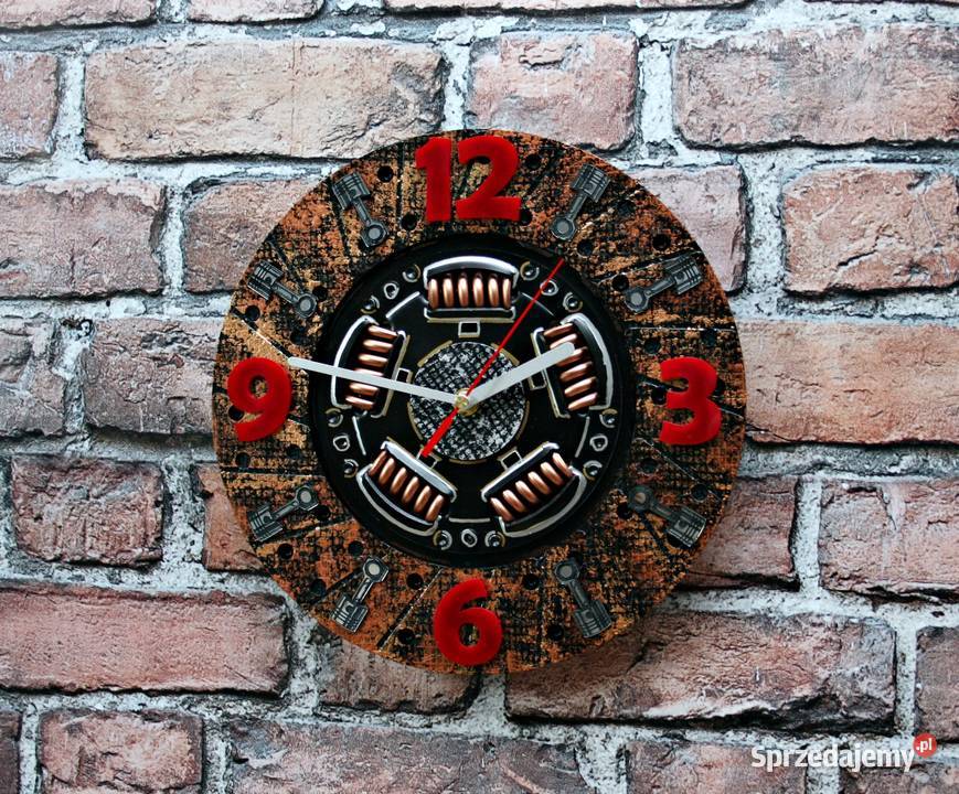Zegar tarcza sprzęgła scrap metal art 28 patyna metal Dębica