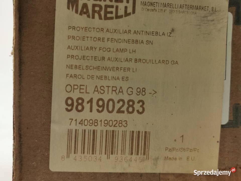 LAMPA HALOGEN LEWA OPEL ASTRA G 20 19982009