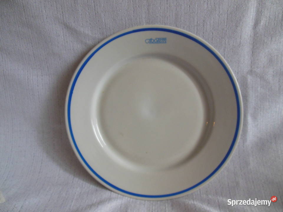 Talerz płytki obiadowy z szfirowym paskiem Kielce
