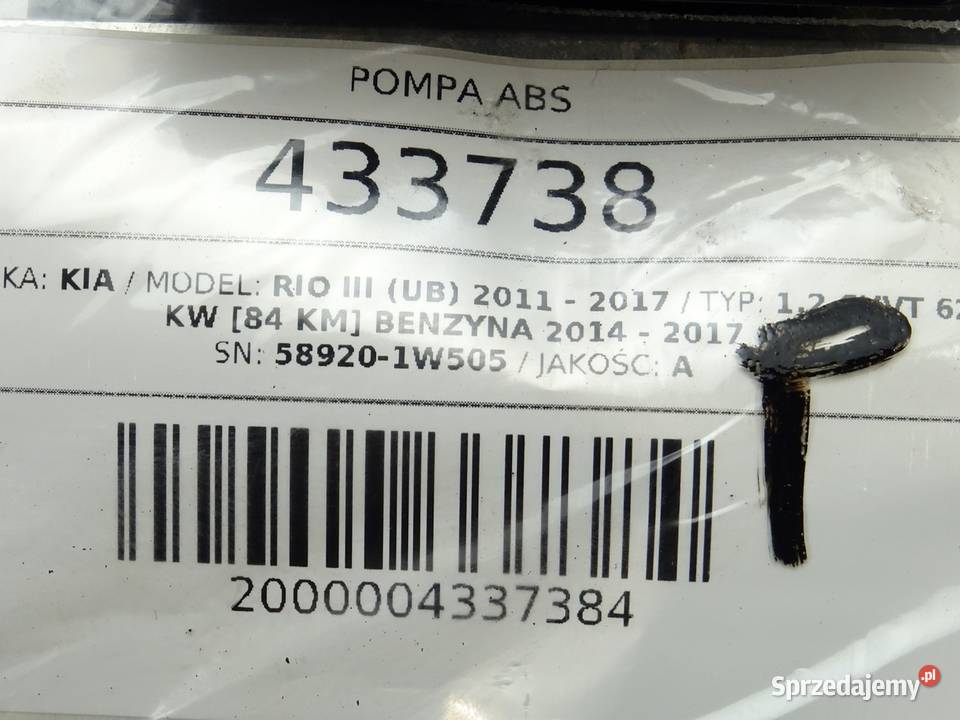 POMPA ABS KIA RIO III 589201W505 12 84 1117