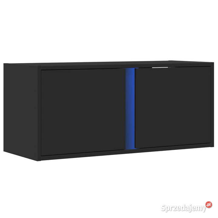 Ścienna szafka TV z LED czarna 80x31x35 WM852258 RTV